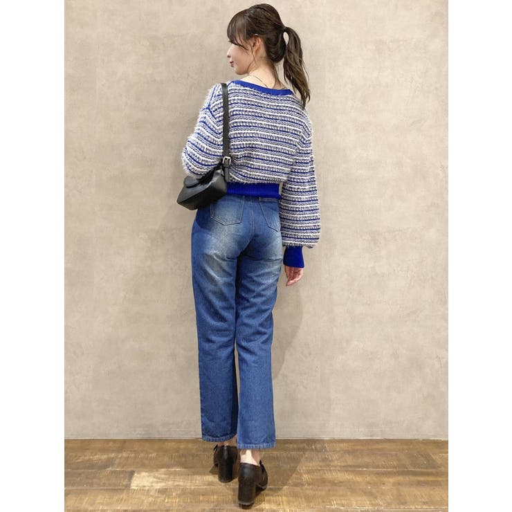 dazzlin カーディガン コンパクトミニシャギーカーディガン