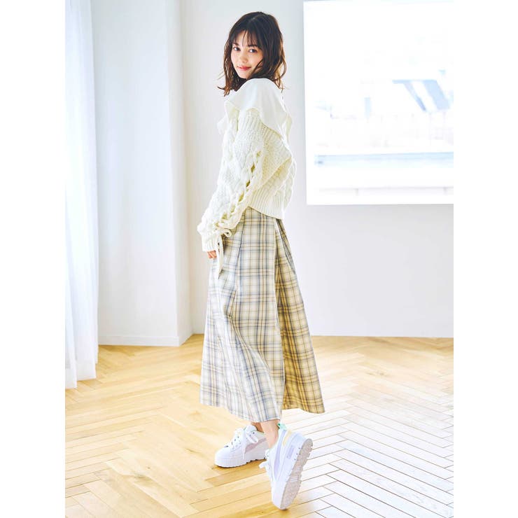 dazzlin ビッグカラーチェックコルセットワンピース ホワイト Mサイズ dazzlin（ダズリン）の「ビッグカラーチェックコルセット