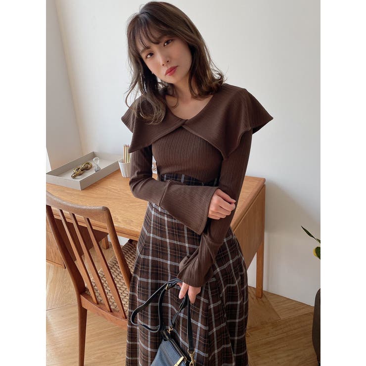 dazzlin ビッグカラーチェックコルセットワンピース ブラック dazzlin（ダズリン）の「【WEB限定】ビッグカラーチェック