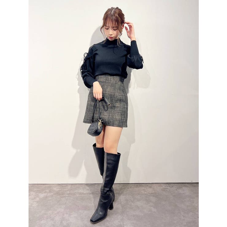 dazzlin ジップスリーブツイードジャケット　ツイードコンパクトミニスカート dazzlin ジップスリーブツイードジャケット ツイードコンパクト