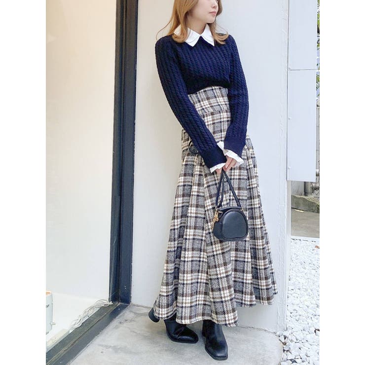 ケーブルシャツドッキングニット[品番：MKSW0048929]｜dazzlin