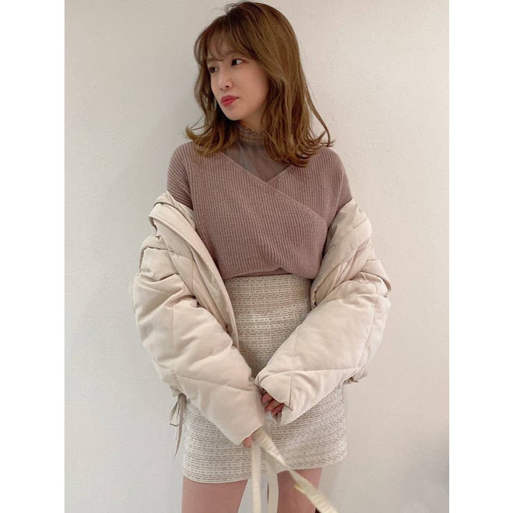 NOMAE（ノーマエ）の「ラメレイヤードカシュクールニット