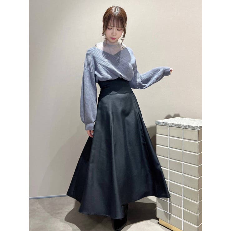 チュールレイヤードカシュクールニット[品番：MKSW0048335