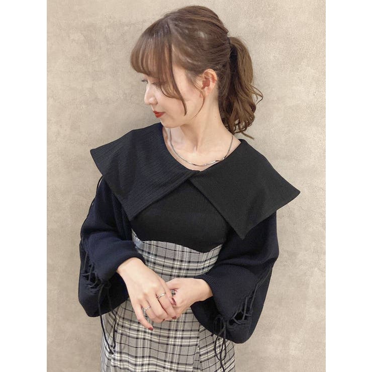 ブラック | レースアッブ長袖ショートボレロⅡ | dazzlin