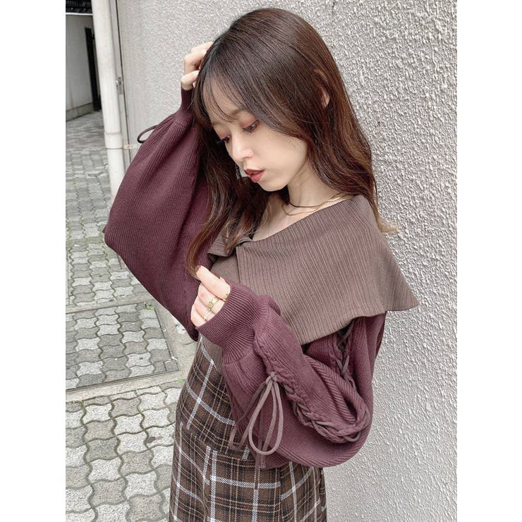 ブラウン | レースアッブ長袖ショートボレロⅡ | dazzlin