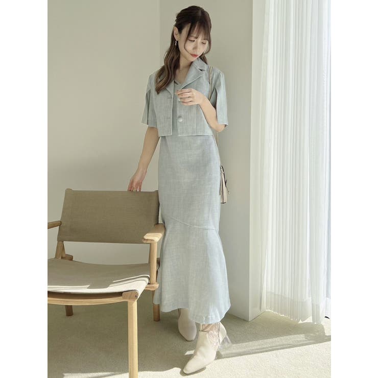 dazzlin（ダズリン）の「ショートコンビシャツ2ピースワンピース