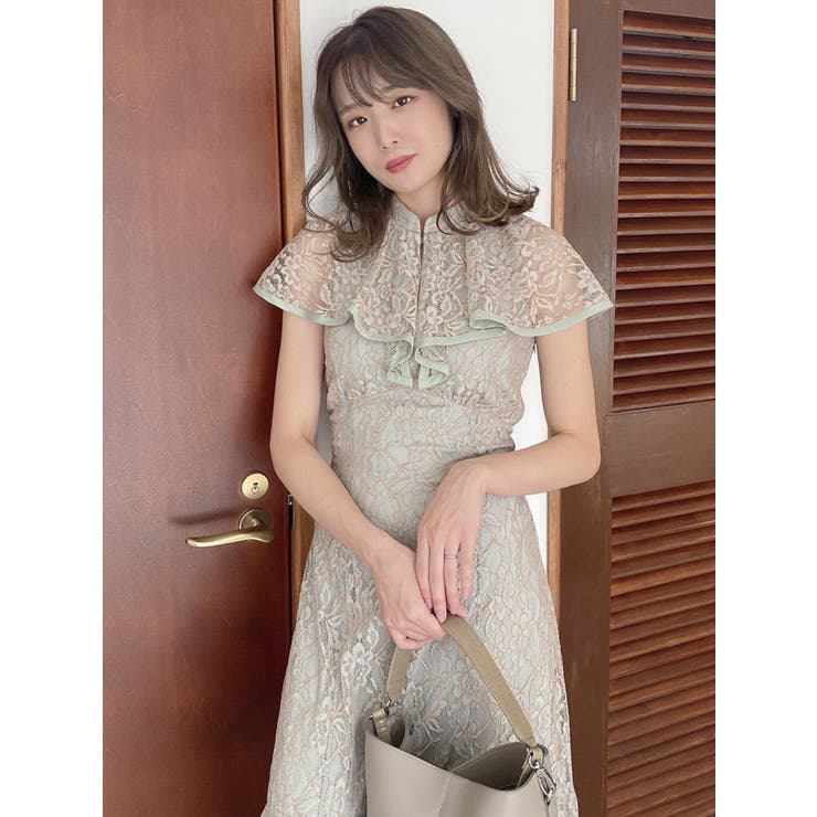 トロピカルレースフレアワンピース[品番：MKSW0048550]｜dazzlin