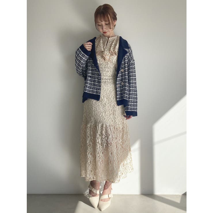 トロピカルレースフレアワンピース[品番：MKSW0048550]｜dazzlin