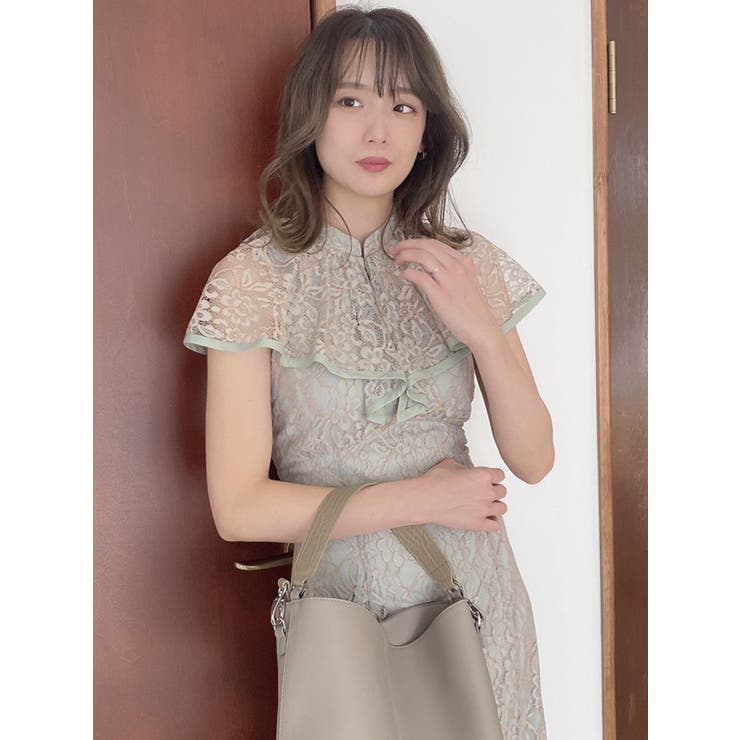 トロピカルレースフレアワンピース[品番：MKSW0048550]｜dazzlin