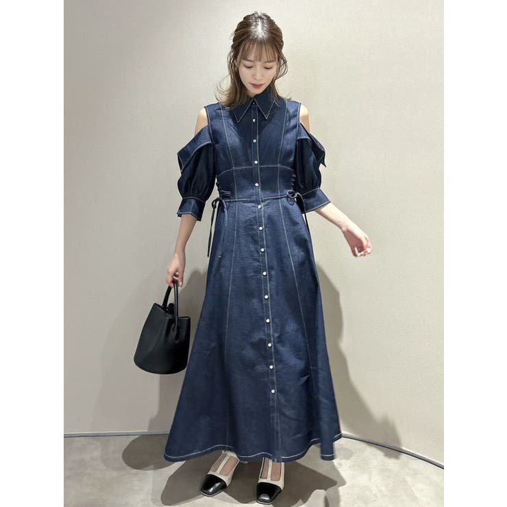 オープンショルダーデニムステッチワンピース | dazzlin | 詳細画像29 