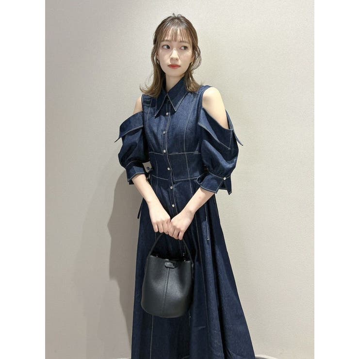 オープンショルダーデニムステッチワンピース | dazzlin | 詳細画像31 