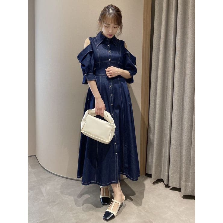 オープンショルダーデニムステッチワンピース | dazzlin | 詳細画像33 