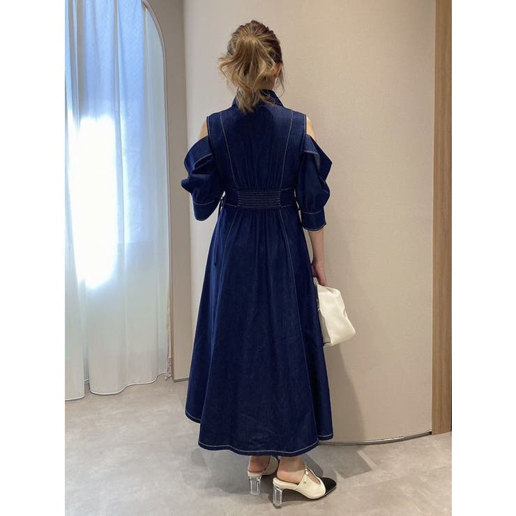 オープンショルダーデニムステッチワンピース | dazzlin | 詳細画像34 