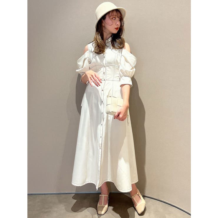 オープンショルダーデニムステッチワンピース | dazzlin | 詳細画像37 