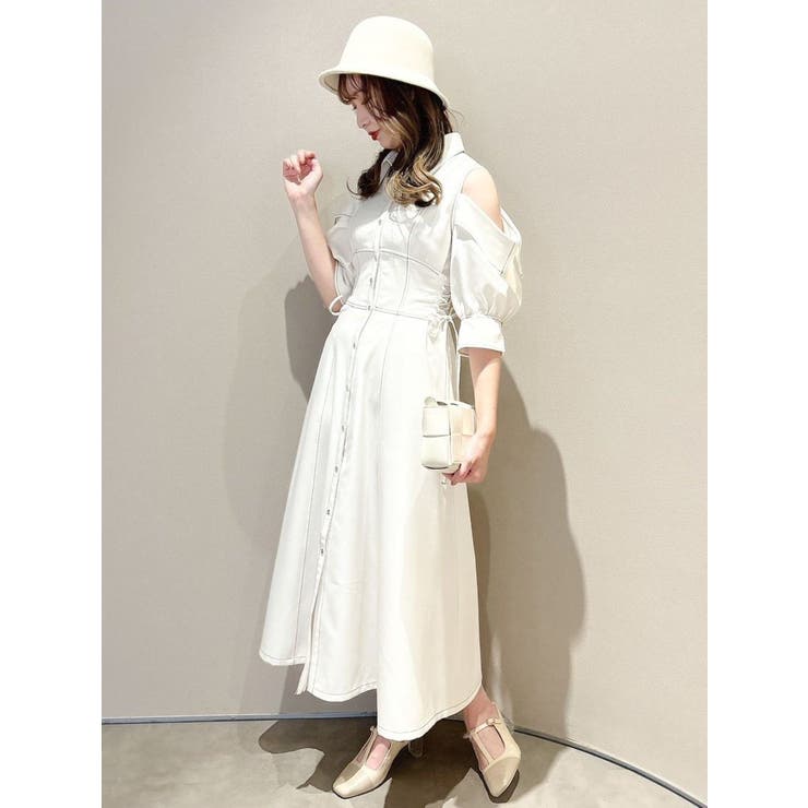 オープンショルダーデニムステッチワンピース | dazzlin | 詳細画像39 