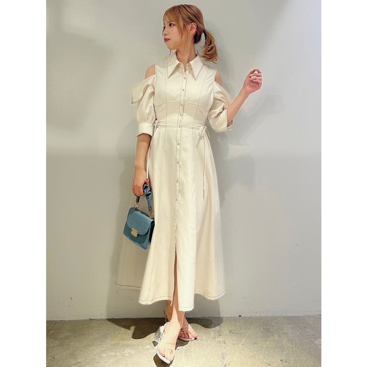 オープンショルダーデニムステッチワンピース | dazzlin | 詳細画像42 