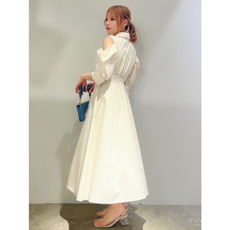 オープンショルダーデニムステッチワンピース | dazzlin | 詳細画像43 