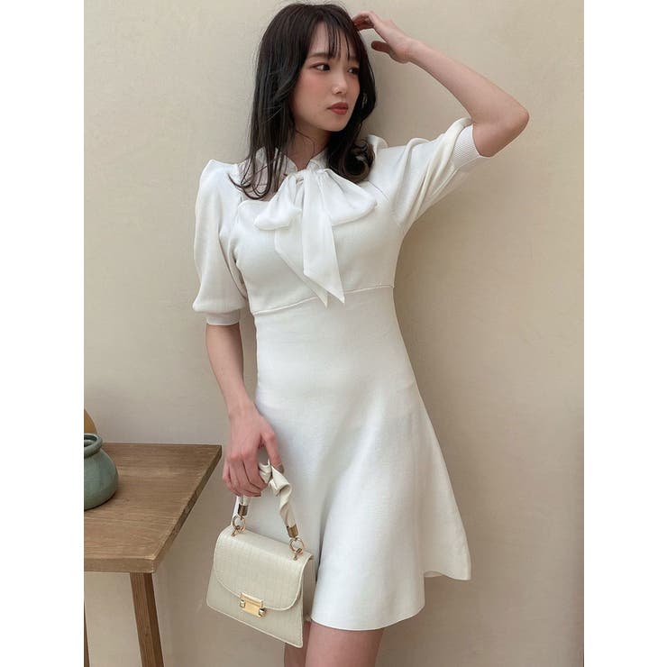 シアーリボンミニワンピース[品番：MKSW0049975]｜dazzlin