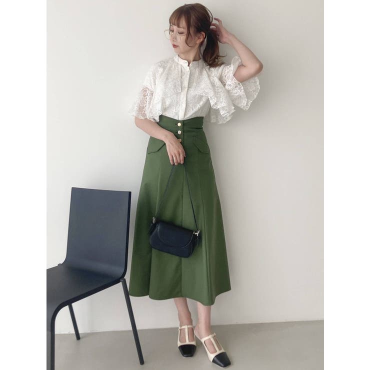 みー　美品✨ダズリン　ジャガードヘム　フレアスカート　上品　高級感 pa-03374_11.jpg