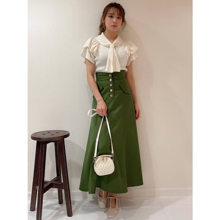 ジュエルボタンフレアスカート[品番：MKSW0048562]｜dazzlin（ダズリン