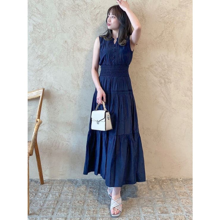 【dazzlin】ノースリシャーリングフレアワンピース ノースリーブ　夏服 dazzlin】ノースリシャーリングフレアワンピース ノースリーブ