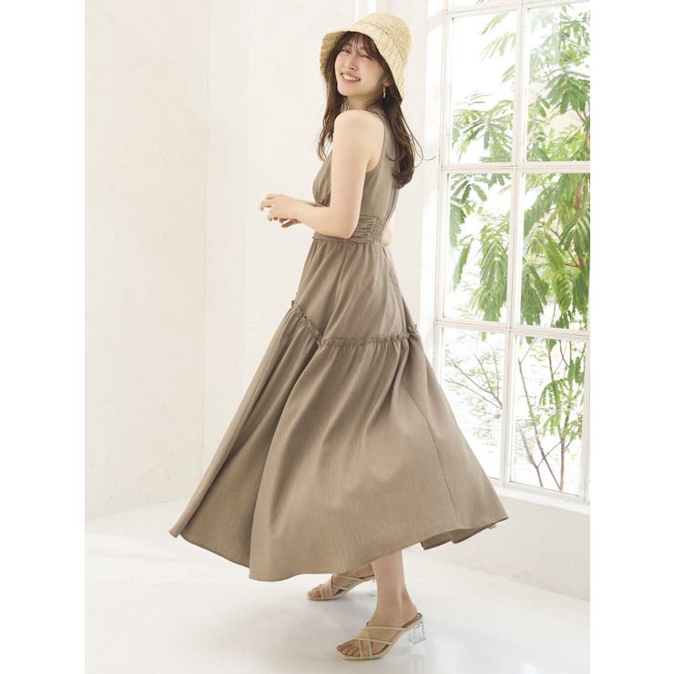 WEB限定カラーあり】ギャザーコルセットチビフリワンピース[品番