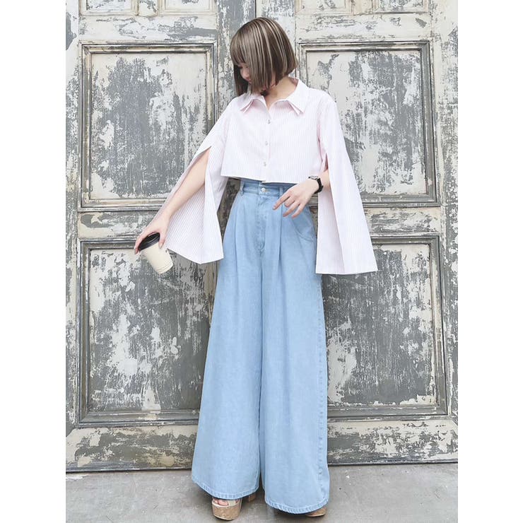 スリットスリーブクロップドシャツ | dazzlin | 詳細画像18 