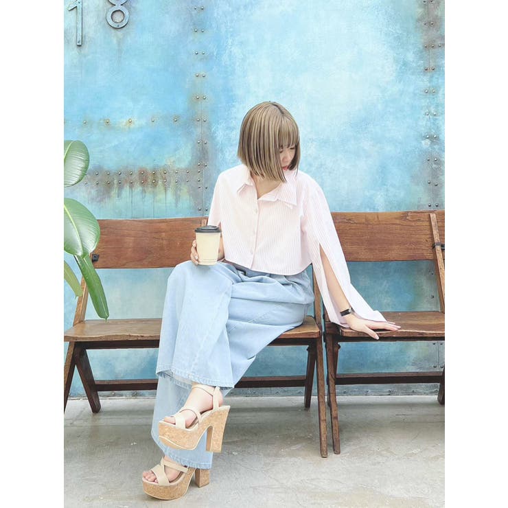 スリットスリーブクロップドシャツ | dazzlin | 詳細画像21 