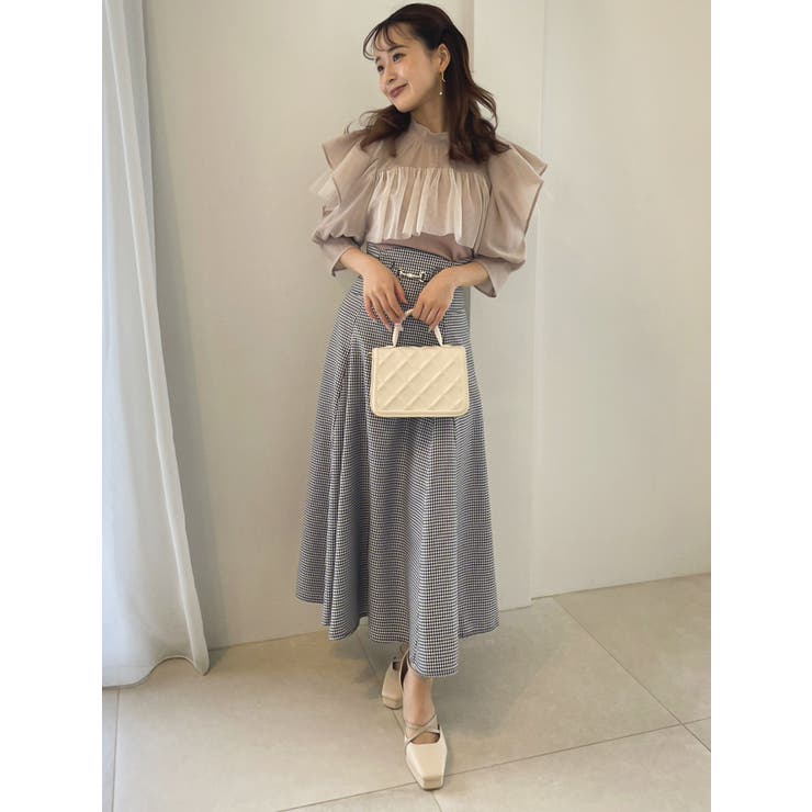 【2時間のみ着用】dazzlin シアーチュールインフリルトップス シアーチュールインフリルトップス[品番：MKSW0051550]｜dazzlin
