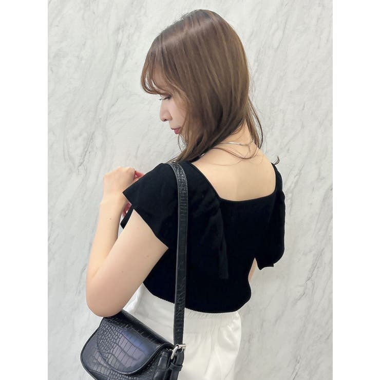 クロスラッフルニットトップス[品番：MKSW0050964]｜dazzlin