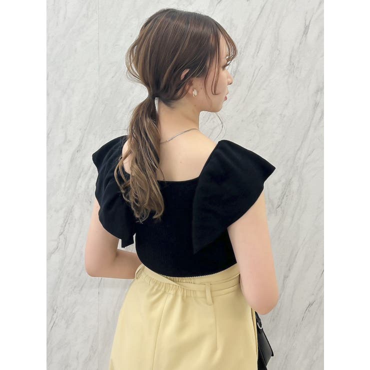 クロスラッフルニットトップス[品番：MKSW0050964]｜dazzlin