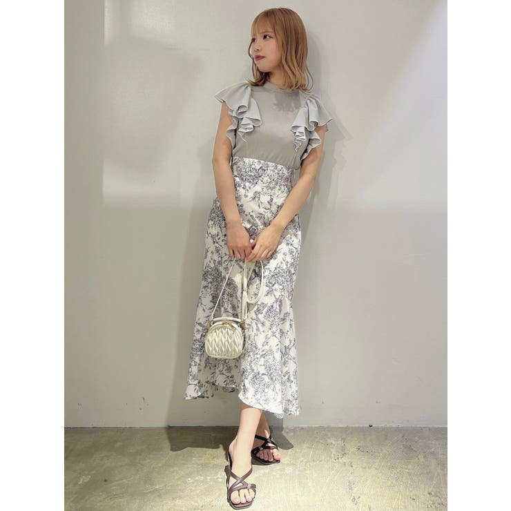YANUK◆フリルカラーショートトップス/トップス/FREE/コットン/BEG/1231102052// かぎ編み】フラワー柄クロシェトップス（透け感/レイヤード