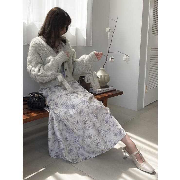 セール】フラワープリーツワンピース（ワンピース）｜dazzlin