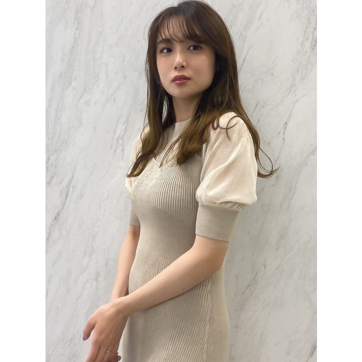 韓国レイヤード♥夏に映えるイージーワンピース /追跡有 ジャケットライクレイヤードミニワンピース[品番：MKSW0062385