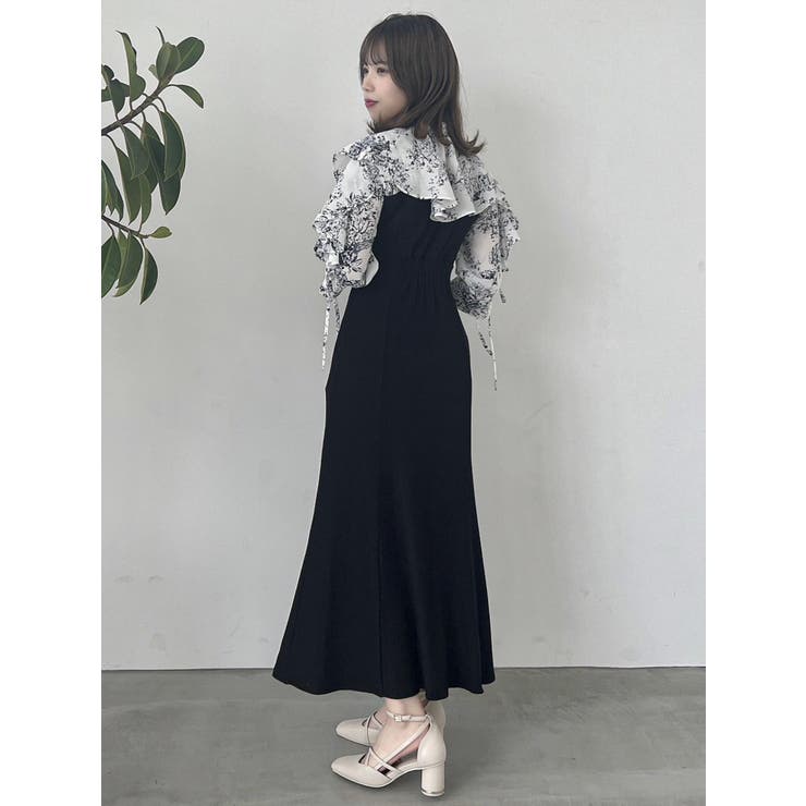 dazzlin 新作　フリルカラードッキングリブワンピース dazzlin ワンピース フリルカラードッキングリブワンピース