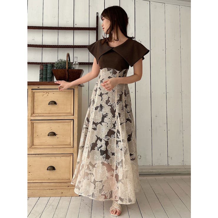 新品タグ付 dazzlin オパールフラワーコルセットワンピース M dazzlin ワンピース オパールフラワーコルセットワンピース