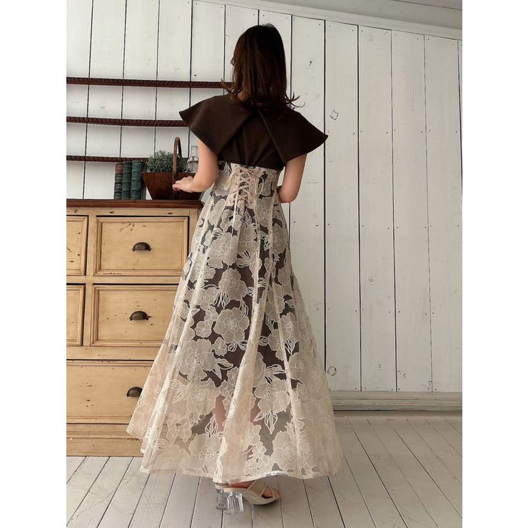 新品タグ付 dazzlin オパールフラワーコルセットワンピース M セール】オパールフラワーコルセットワンピース（ワンピース
