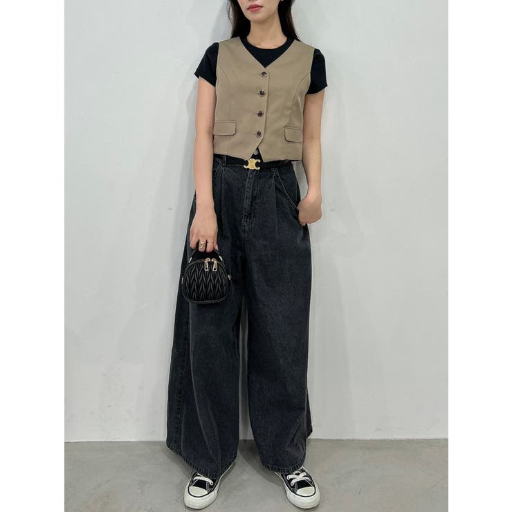 ショートコンパクトベストトップス[品番：MKSW0052755]｜dazzlin