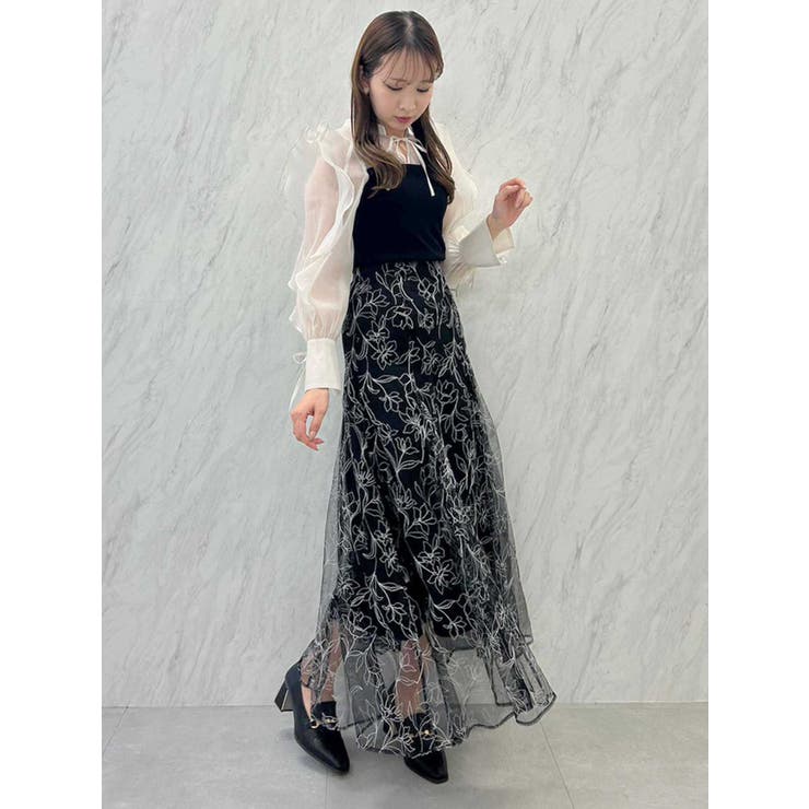 フラワーグリッターシアースカート | dazzlin | 詳細画像9 