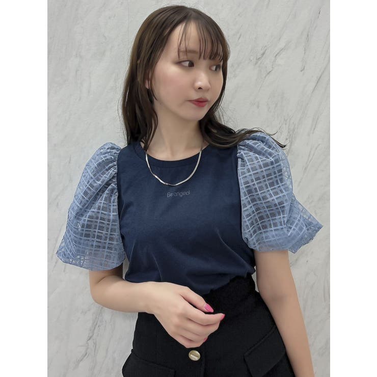 シアーチェックコンビTシャツ[品番：MKSW0051936]｜dazzlin（ダズリン