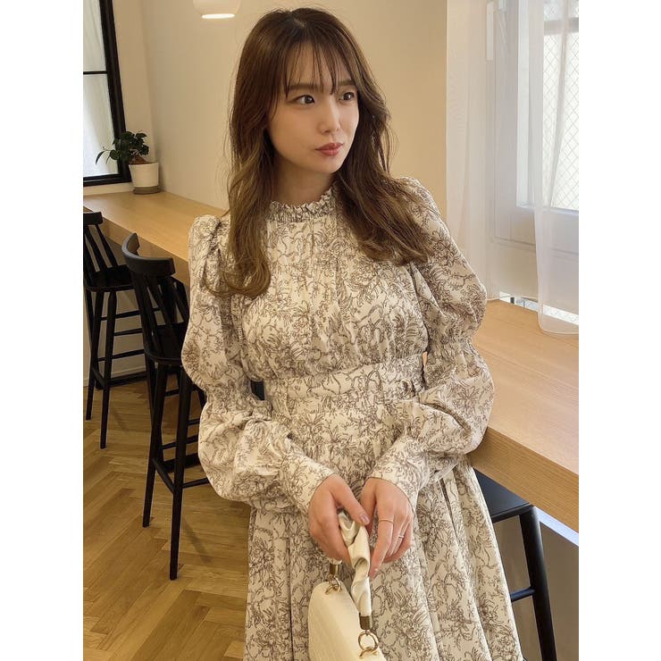 アシメギャザーミディワンピース[品番：MKSW0052024]｜dazzlin