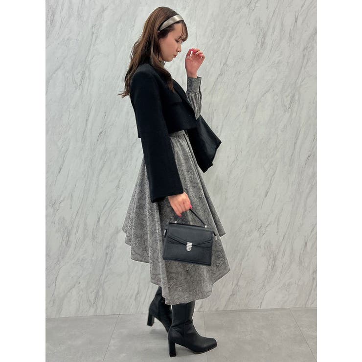 アシメギャザーミディワンピース[品番：MKSW0052024]｜dazzlin