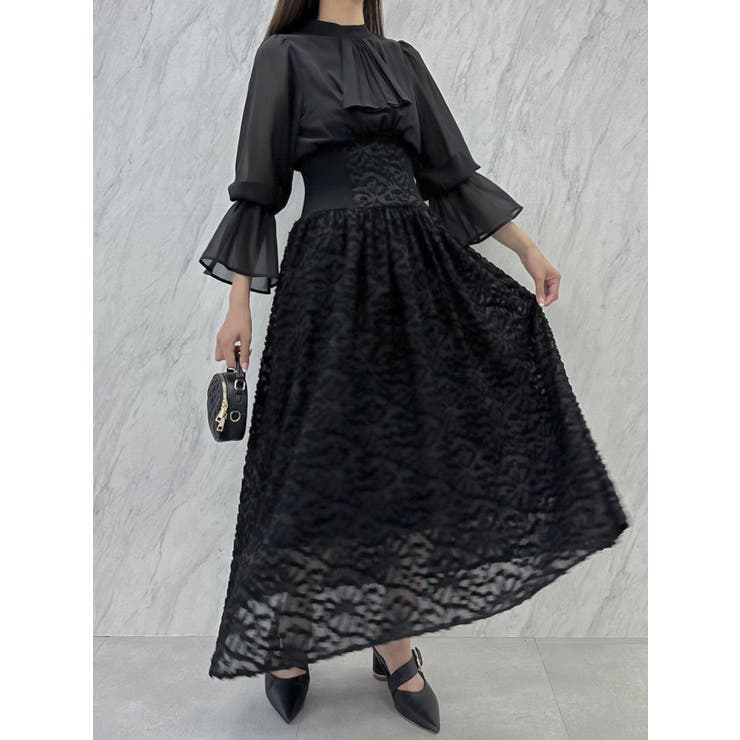 サイドリブタイフラワーワンピース | dazzlin | 詳細画像31 