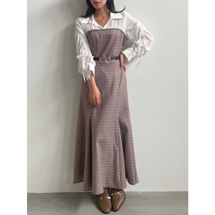 ビットベルト付ビスチェライクワンピース[品番：MKSW0053394]｜dazzlin