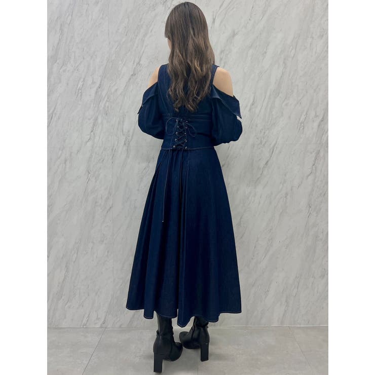 オープンショルダーコルセットワンピース[品番：MKSW0053836]｜dazzlin