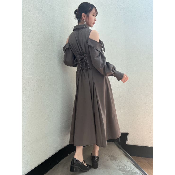 dazzlinコルセットワンピース チェック ブルー Мサイズ