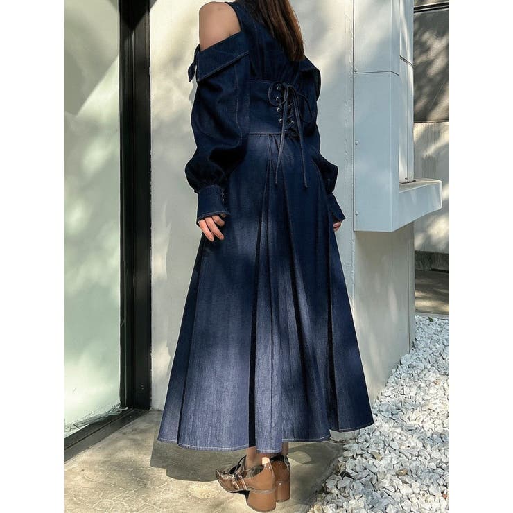 オープンショルダーコルセットワンピース[品番：MKSW0053836]｜dazzlin