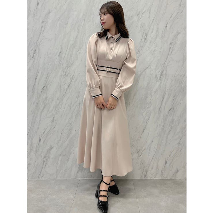 dazzlin ワンピース 美品 バイカラーラインシャツワンピース[品番：MKSW0053949]｜dazzlin