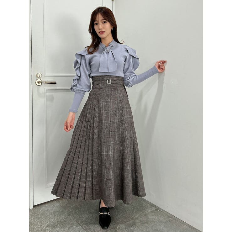 サイドプリーツベルトスカート[品番：MKSW0052076]｜dazzlin