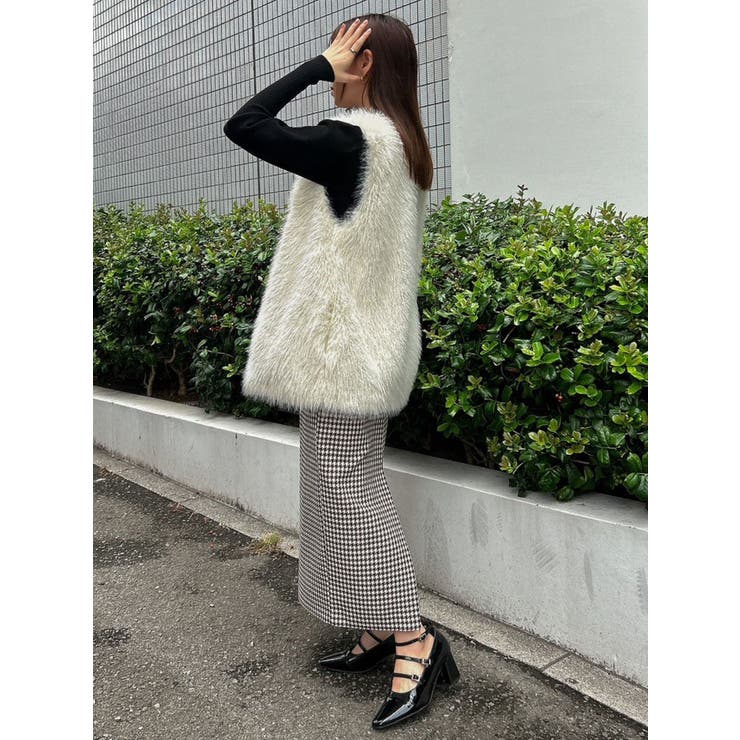 ペプラムデザインIラインスカート[品番：MKSW0054319]｜dazzlin